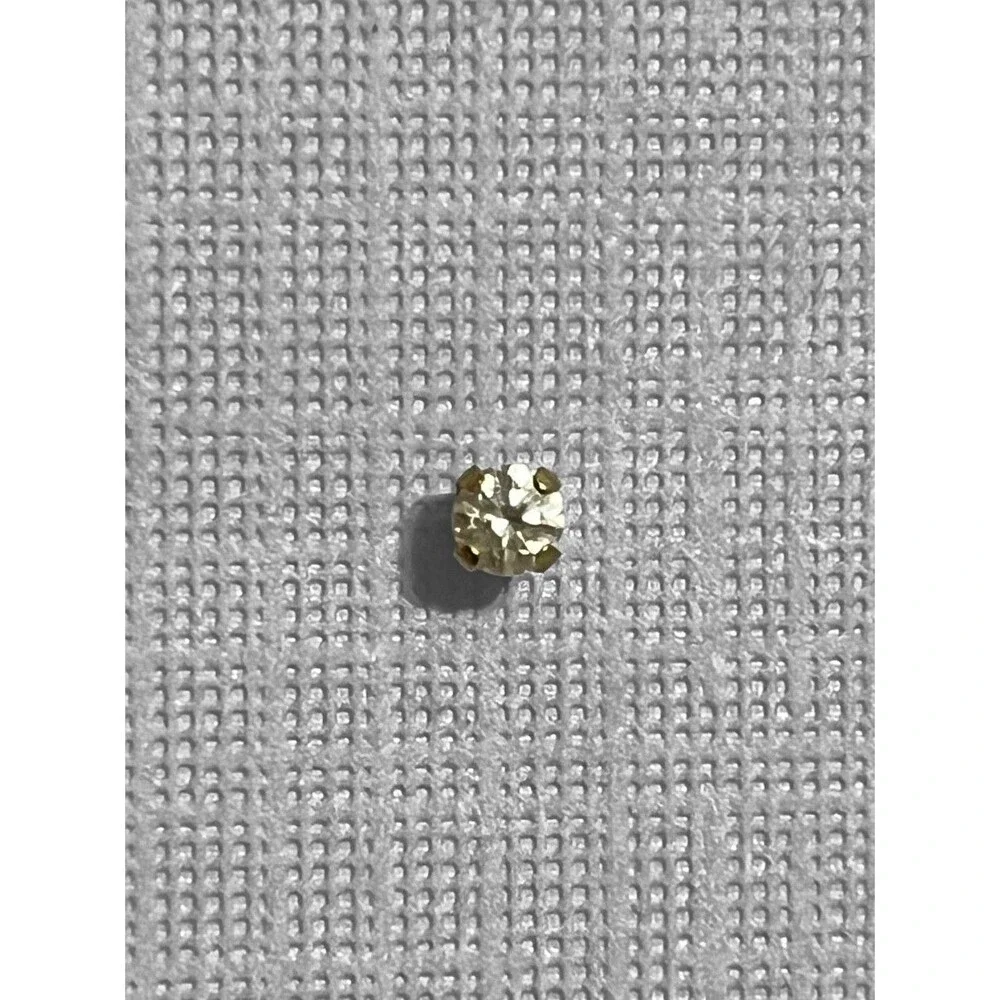 Studex 14K 585 Yellow Gold Earring One Single Piercing Stud 3mm Clear Stone